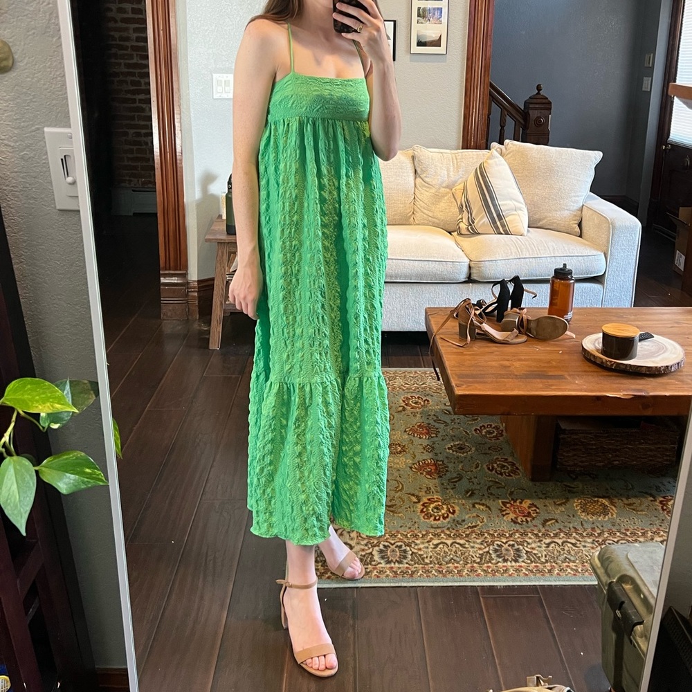 Zara Green Textured Dress
